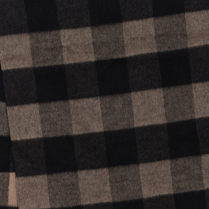 Christian Dior Wool Plaid Fringe Scarf Beige Navy 4 of 4