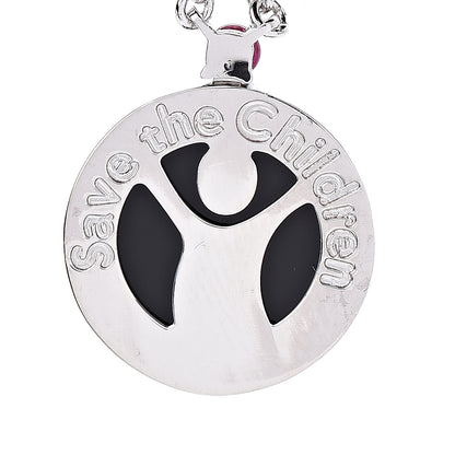 Bulgari Sterling Silver Black Onyx Ruby Save The Children Anniversary Pendant Necklace 5 of 5