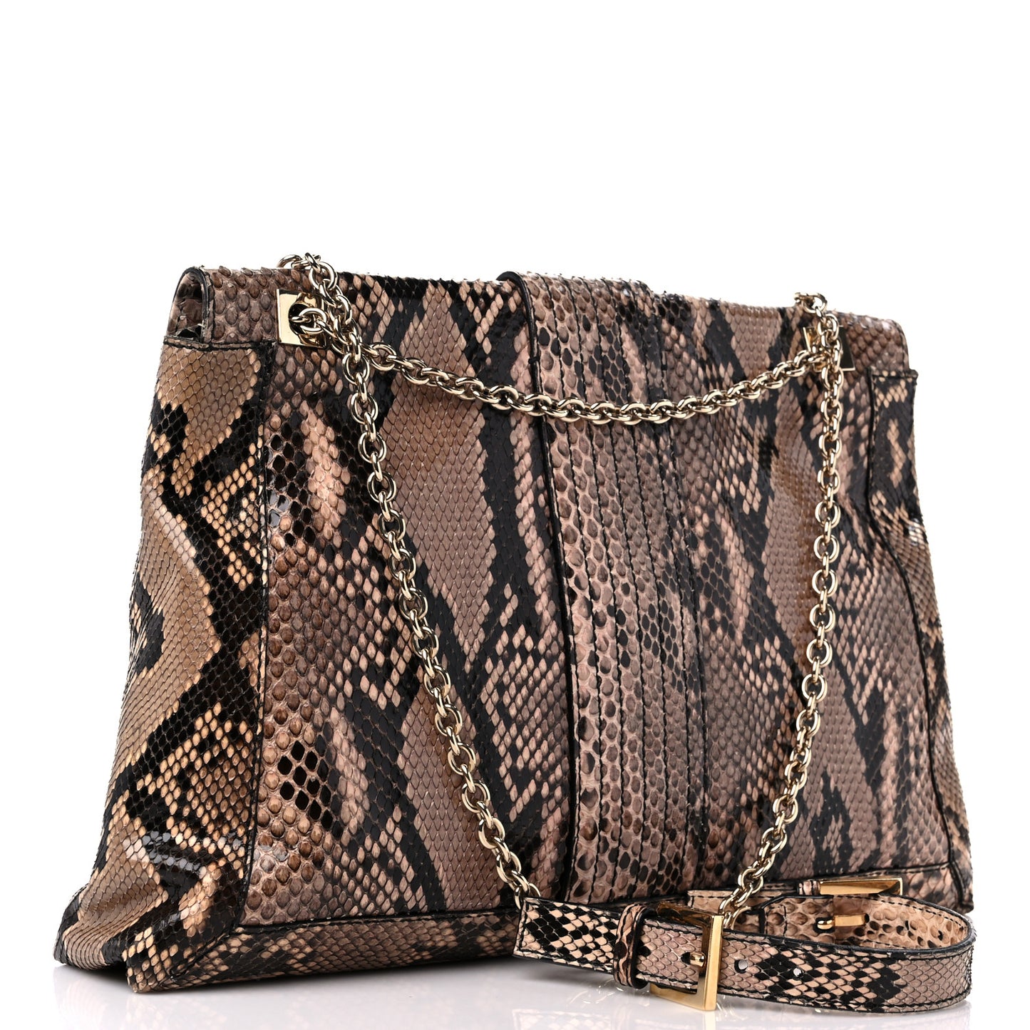 Snakeskin Forever Maxi Baguette Beige