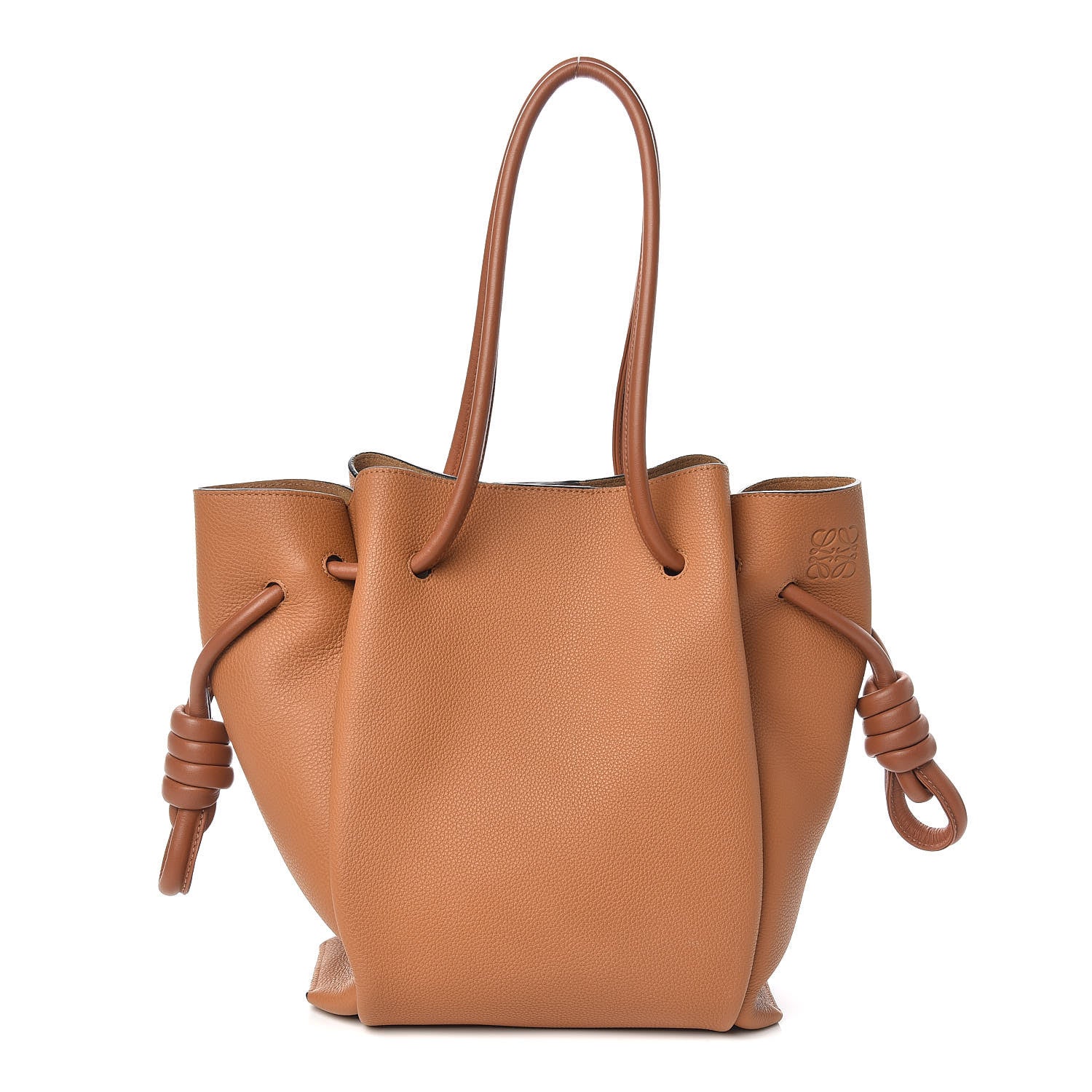 Loewe Calfskin Small Flamenco Knot Bag Tan Light Caramel 1 of 8