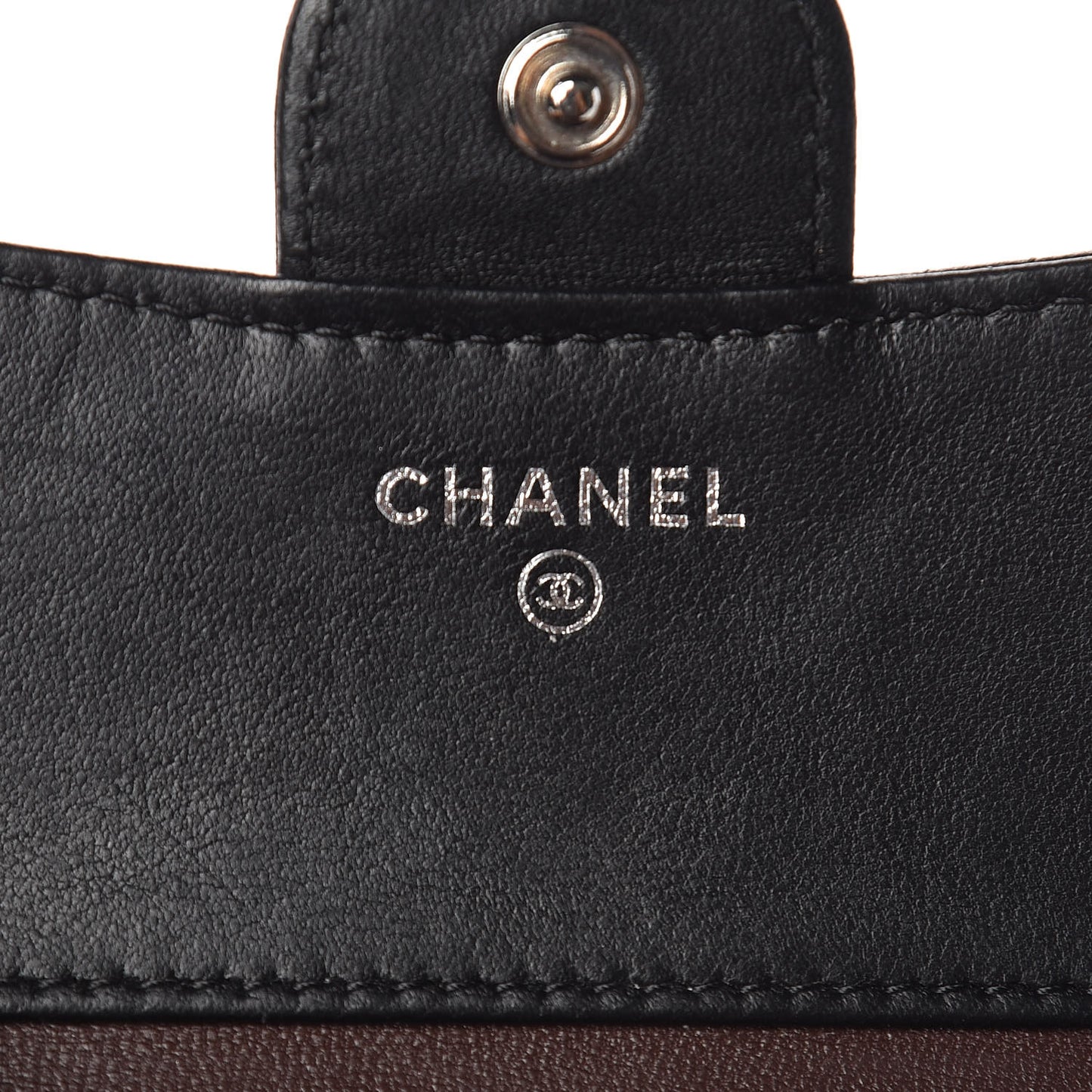 Lambskin Quilted Small Compact Wallet Black