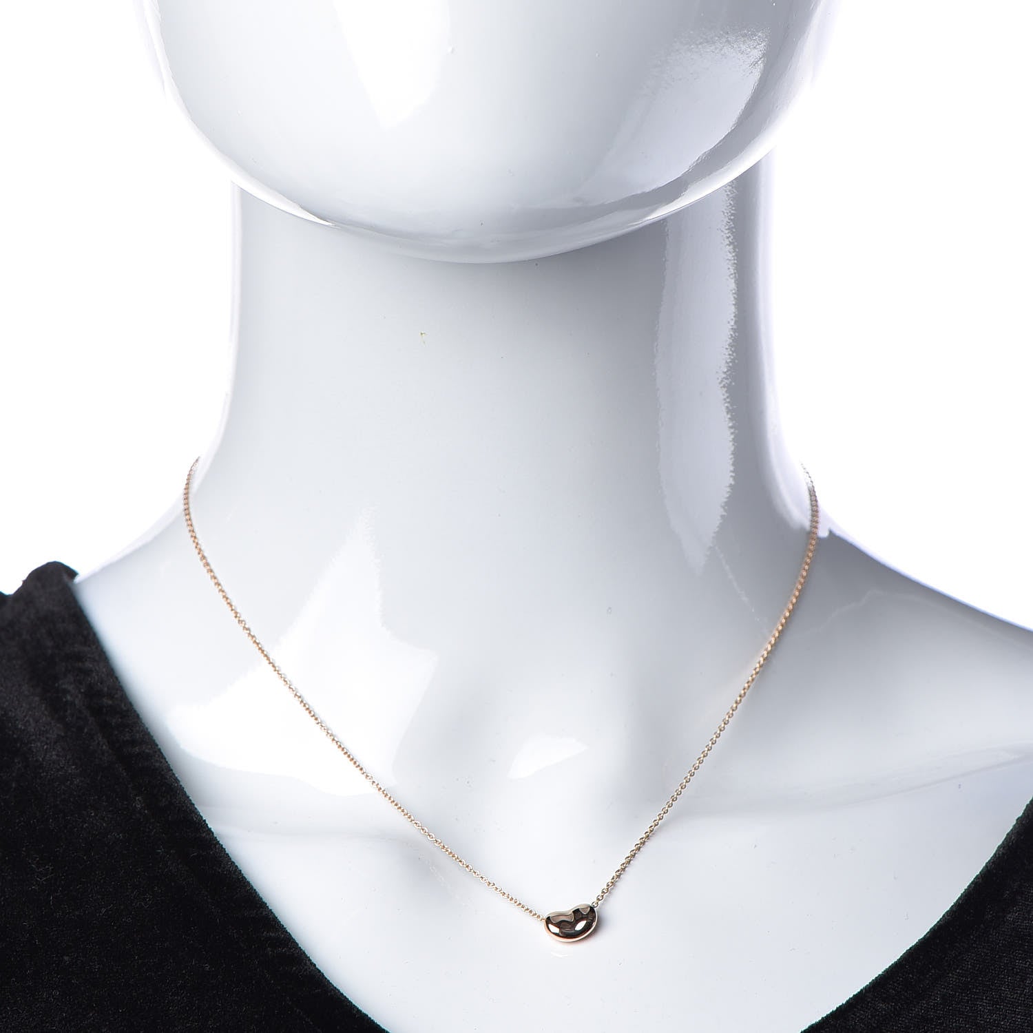 Tiffany 18K Rose Gold 9mm Elsa Peretti Bean Pendant Necklace 2 of 8