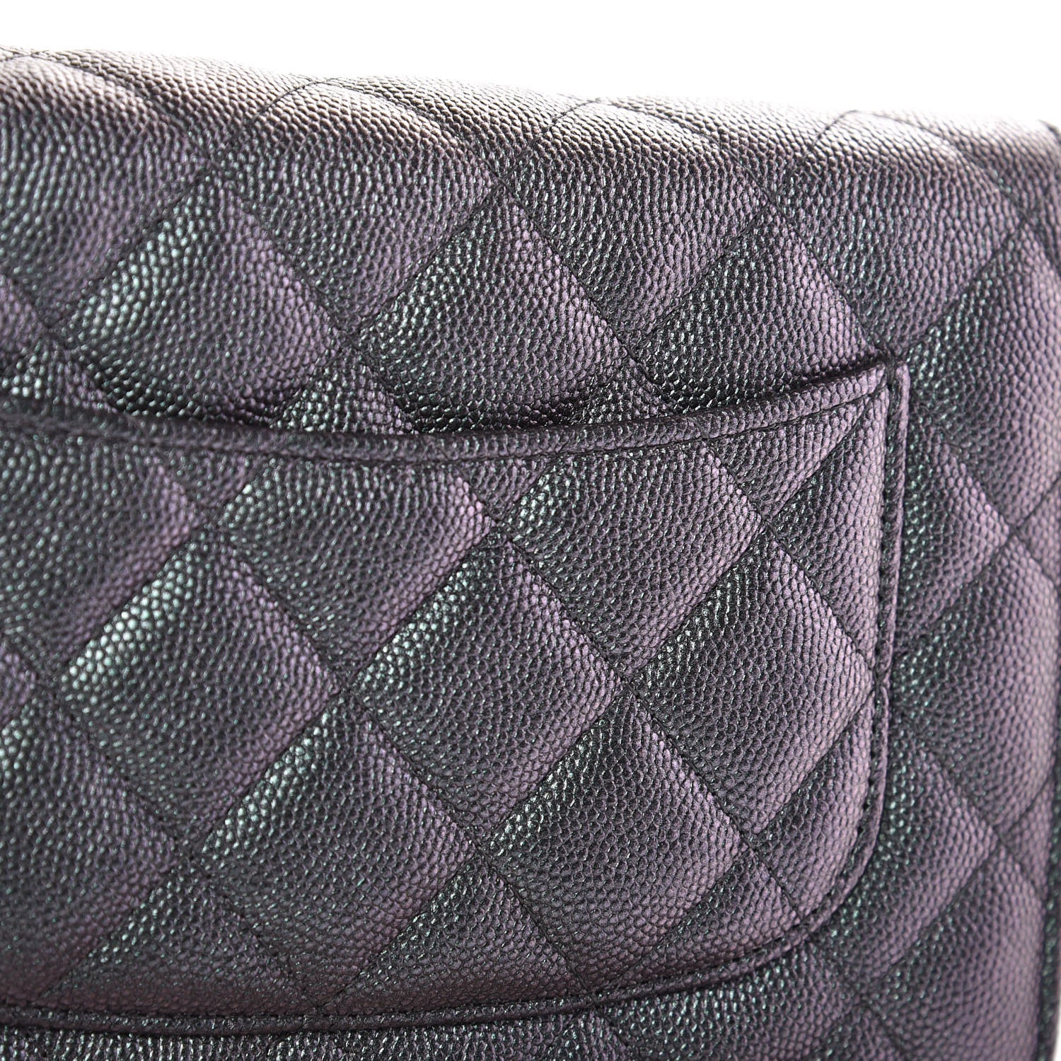 Chanel Iridescent Caviar Quilted Wallet On Chain WOC Black 9 of 12