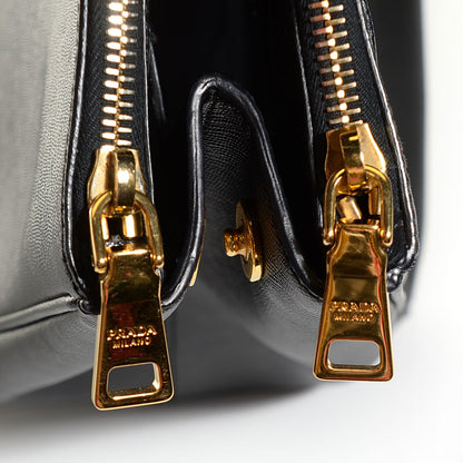 Prada Saffiano Lux Large Double Zip Tote Nero Black 6 of 11