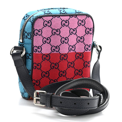 Gucci Monogram Multicolor Mini Retro Interlocking G Messenger Blue Rainbow Light Blue 4 of 19