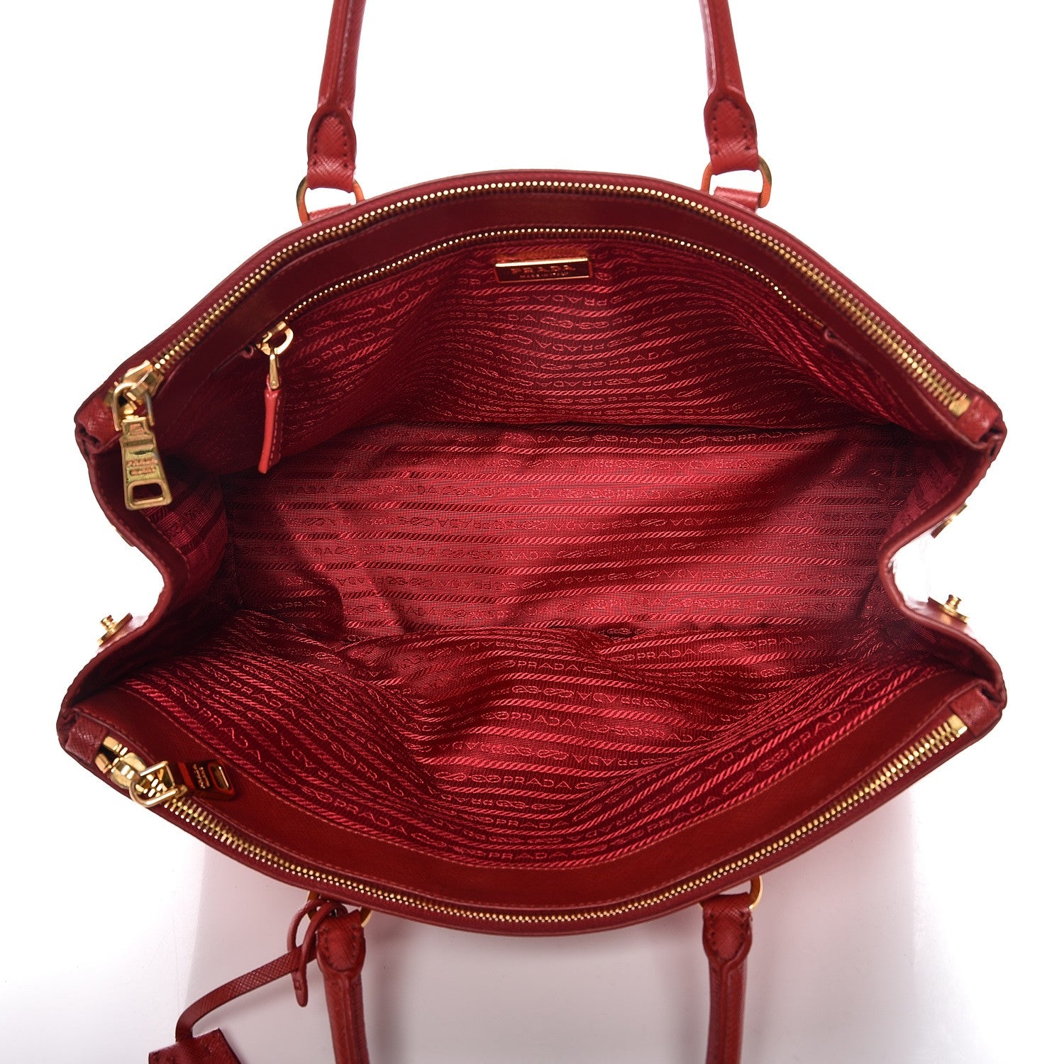 Prada Saffiano Large Galleria Double Zip Tote Fuoco 5 of 12