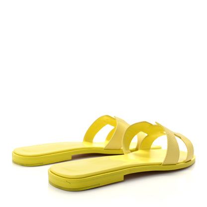 Hermes Epsom Oran Sandals 40 Jaune Pollen 4 of 9