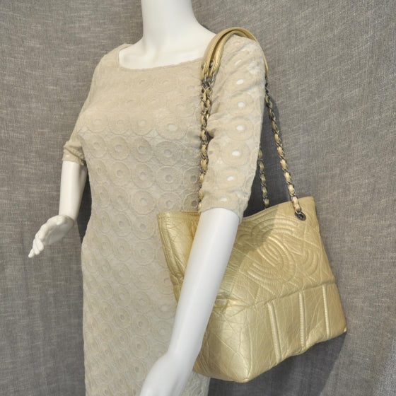 Chanel Calfskin Small Shopping in Moscow Tote Gold 4 of 12