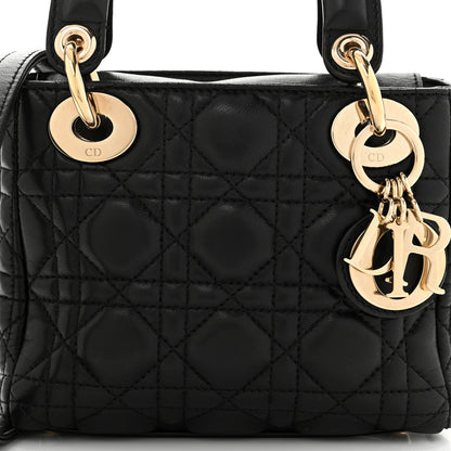 Christian Dior Lambskin Cannage Mini Lady Dior Black 8 of 10