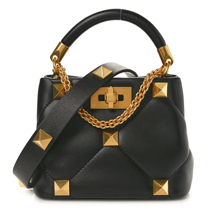 Valentino Garavani Nappa Mini Roman Stud The Handle Bag Black 1 of 9