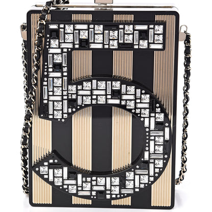 Chanel Plexiglass Strass N°5 Minaudiere Black Gold 10 of 10