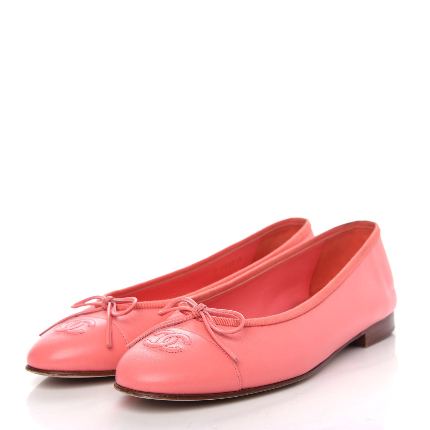 Lambskin Cap Toe CC Ballerina Flats 40 Pink