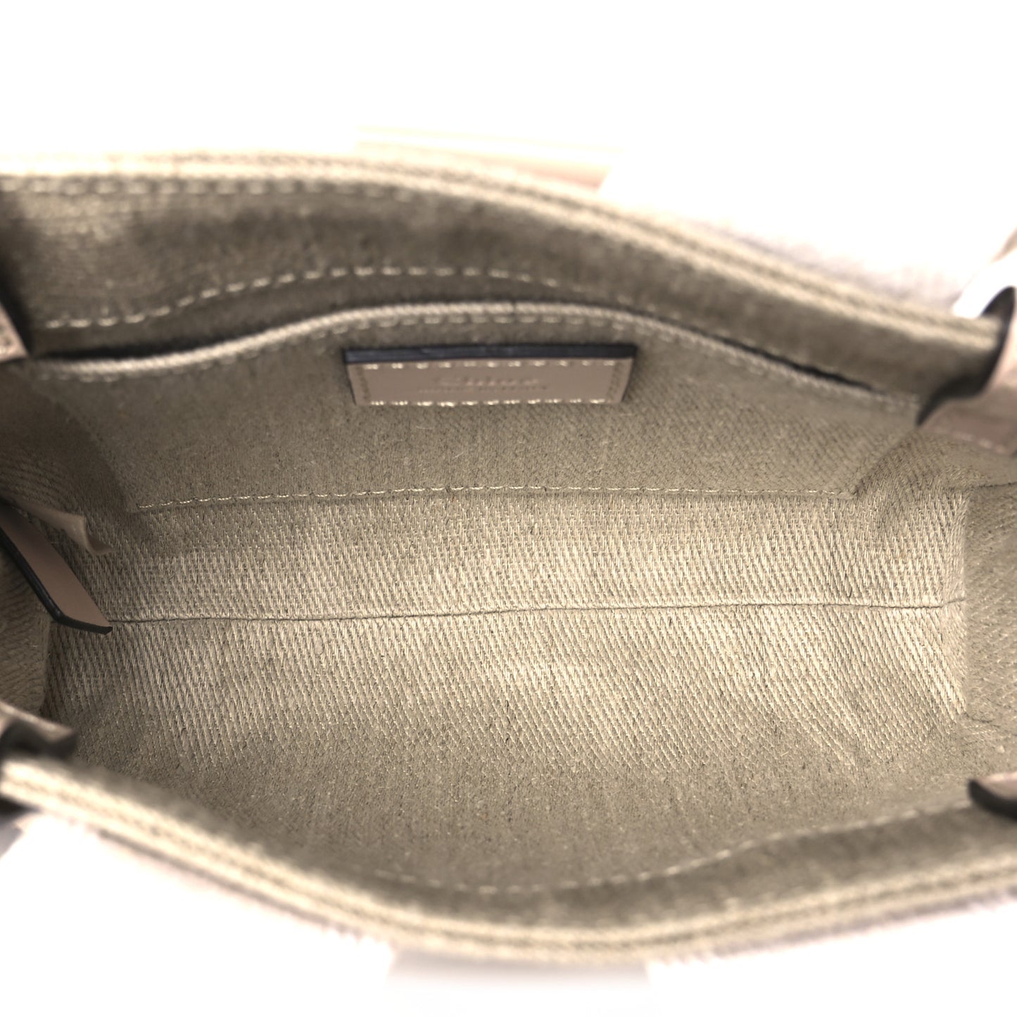 Linen Calfskin Mini Woody Ribbon Tote Cement Pink