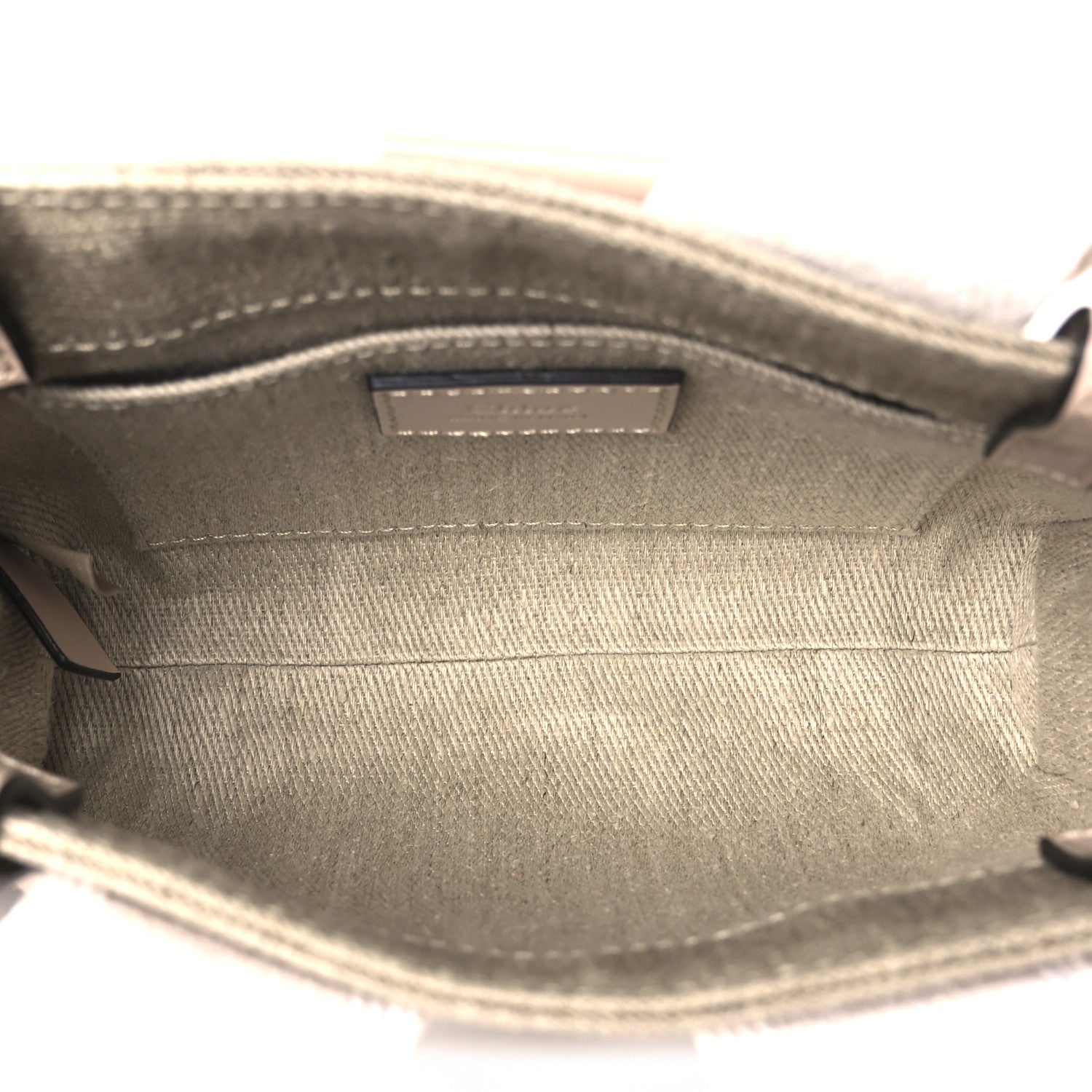 Chloe Linen Calfskin Mini Woody Ribbon Tote Cement Pink 5 of 11