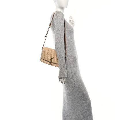 Saint Laurent Raffia Calfskin Medium Monogram Solferino Satchel 2 of 12