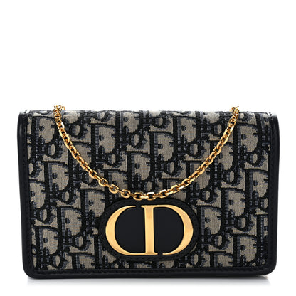 Christian Dior Oblique 30 Montaigne 2-In-1 Pouch Blue 1 of 11