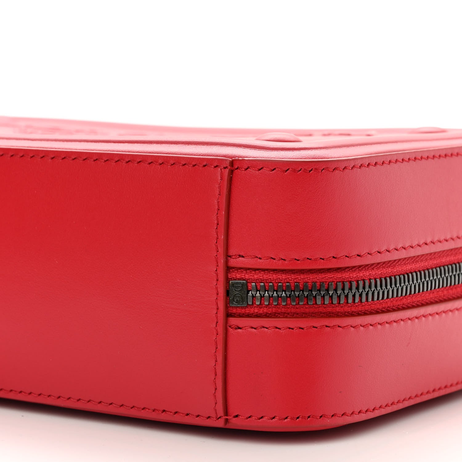Dolce & Gabbana Calfskin Embossed DG Logo Mens Crossbody Bag Red 10 of 12