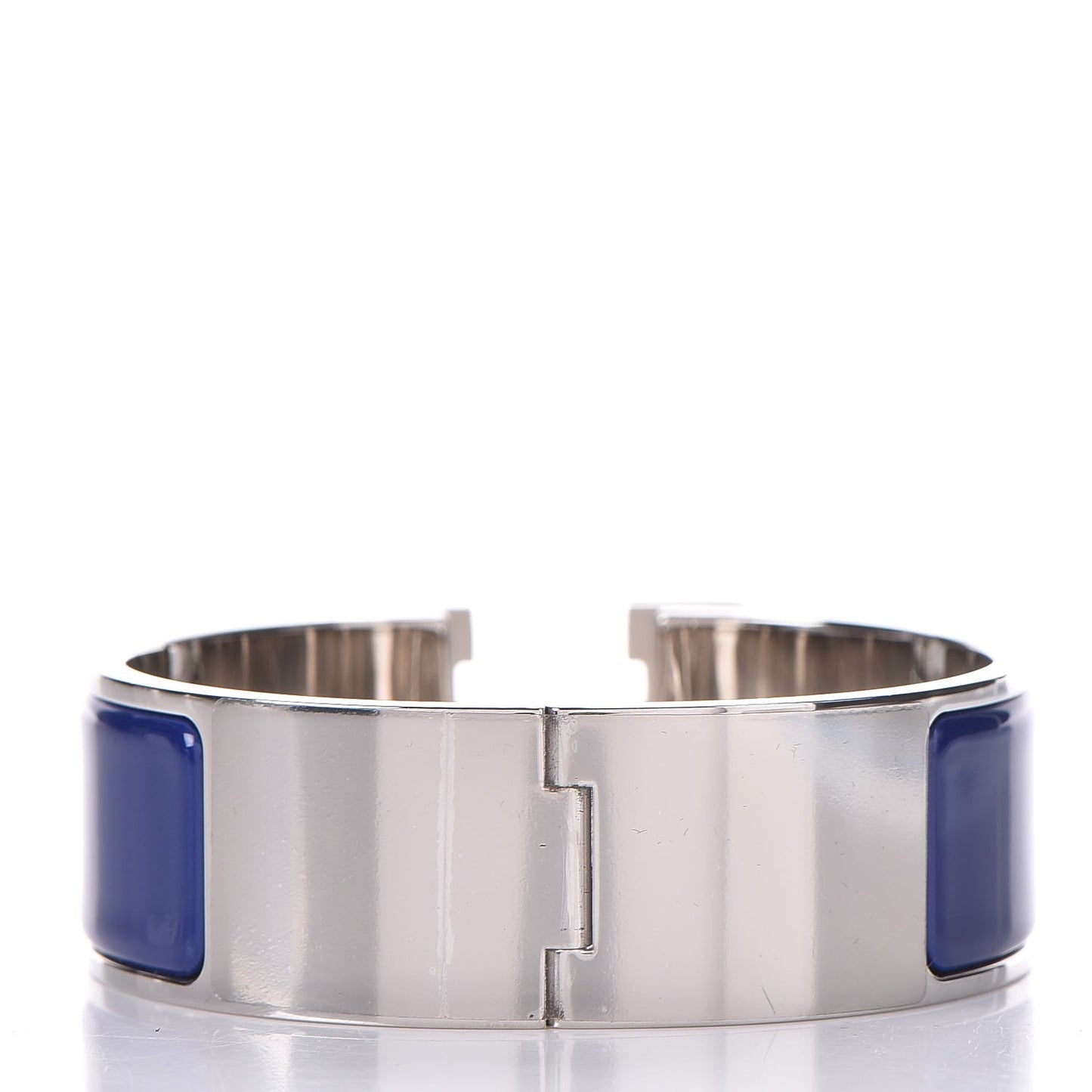 Enamel Wide Clic Clac H Bracelet PM Bleu Royal Blanc