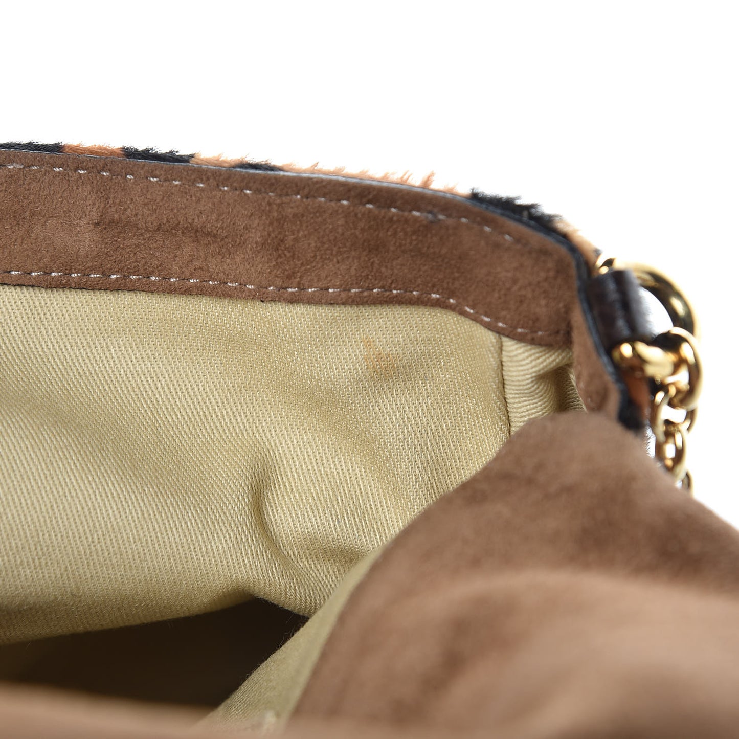 Calf Hair Animal Print Patchwork Shoulder Bag