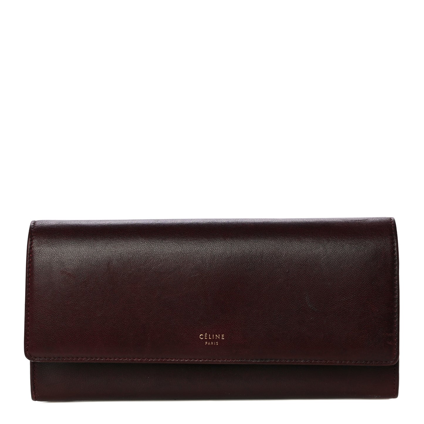 Goatskin Large Flap Wallet Burgundy