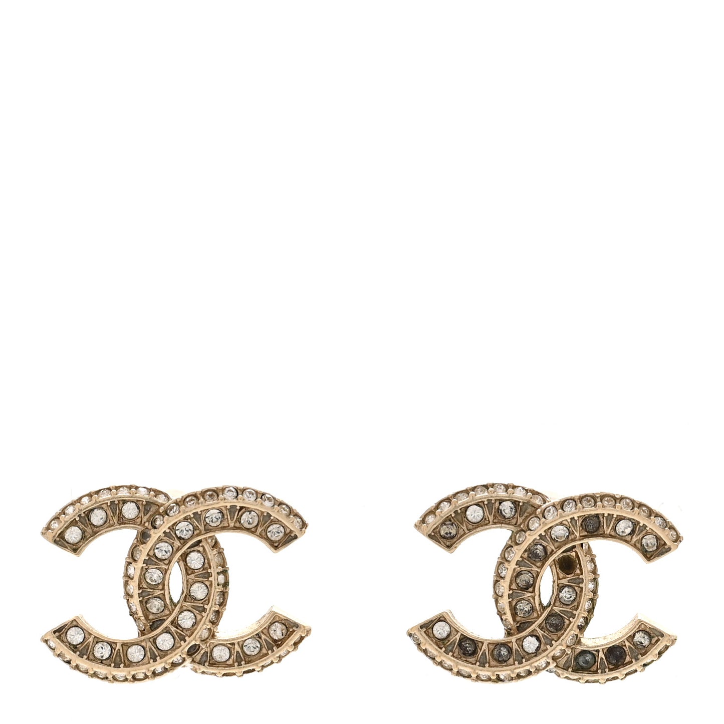 Crystal Timeless CC Earrings Light Gold