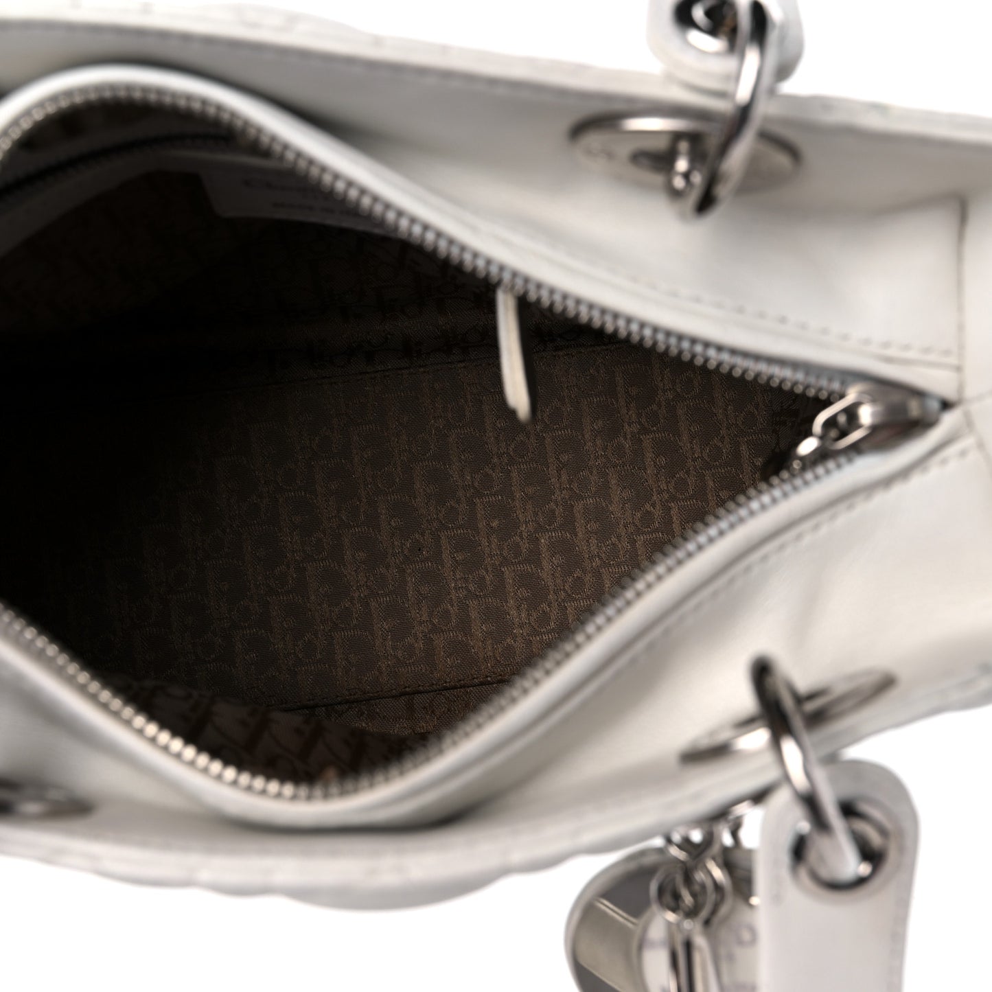 Lambskin Cannage Medium Lady Dior White