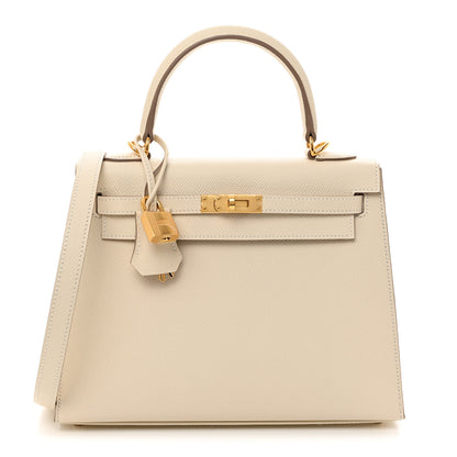 Hermes Epsom Kelly Sellier 25 Craie 1 of 11