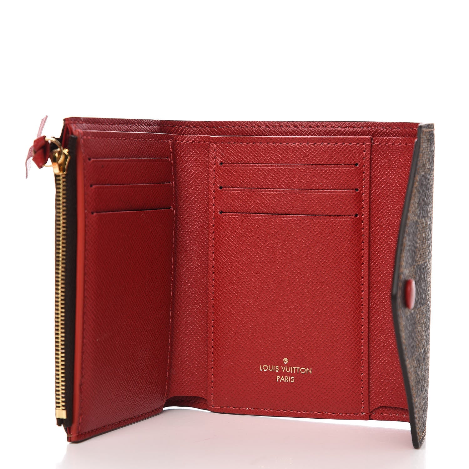 Louis Vuitton Damier Ebene Victorine Wallet Red 8 of 9