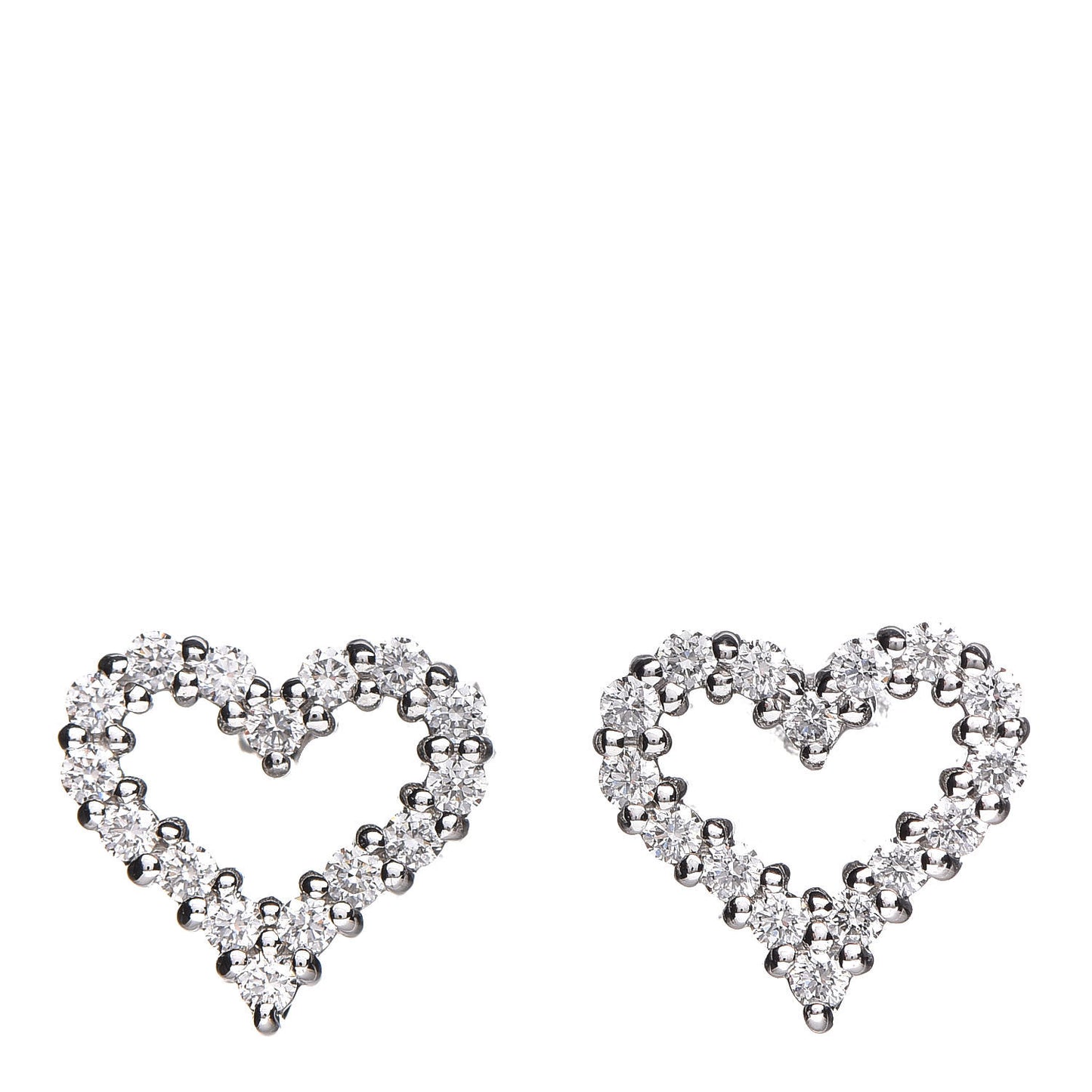 Platinum Diamond Extra Mini Heart Earrings