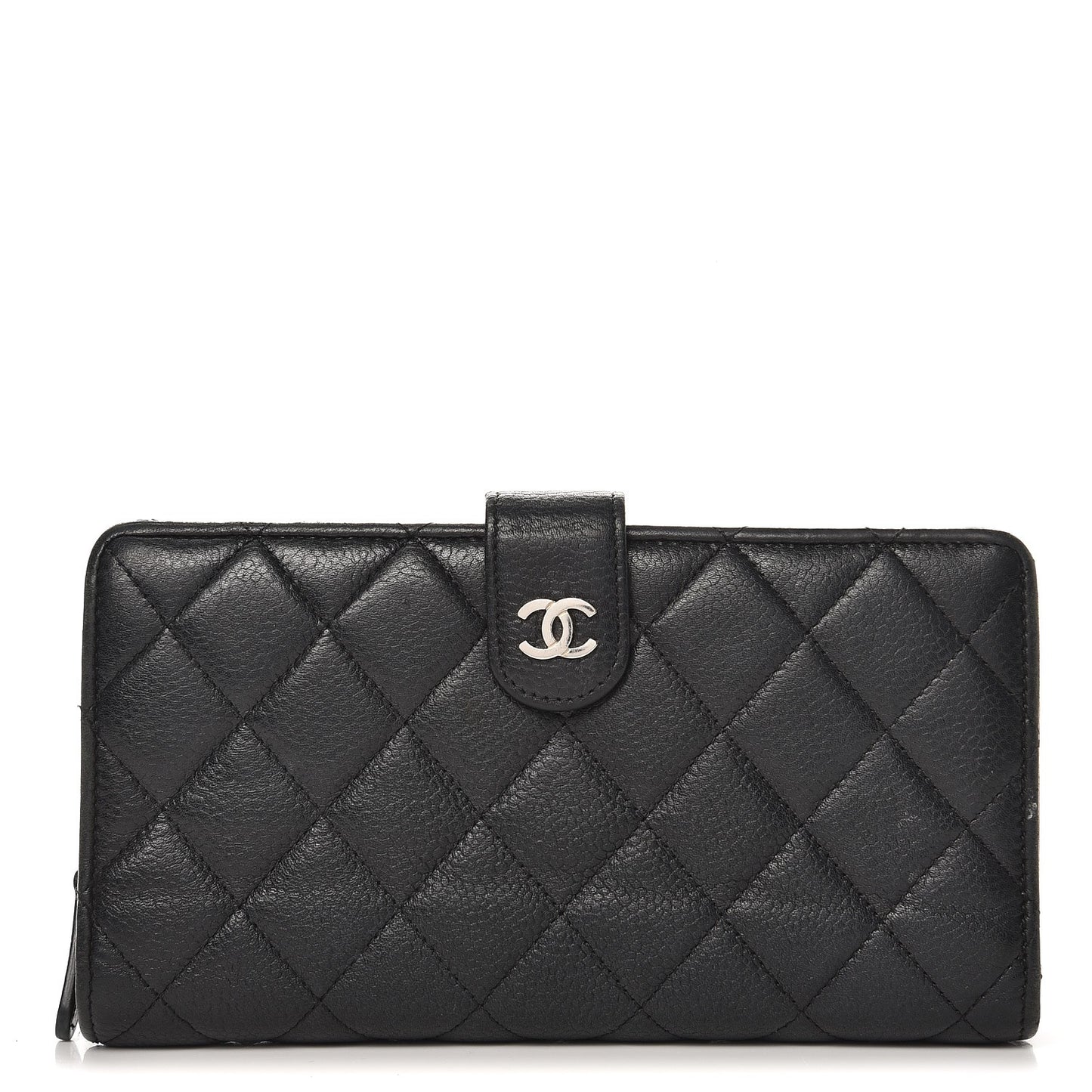 Caviar Quilted CC French Wallet Black