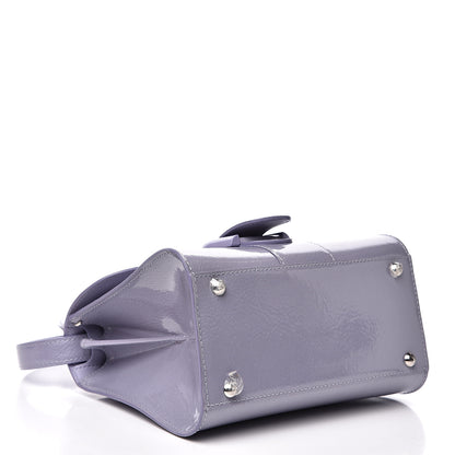 Delvaux Patent Grained Calfskin Mini Brillant Satchel Light Purple 3 of 11