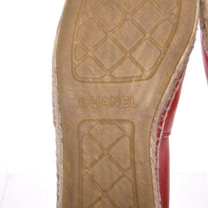 Chanel Lambskin CC Espadrilles 38 Red 6 of 10