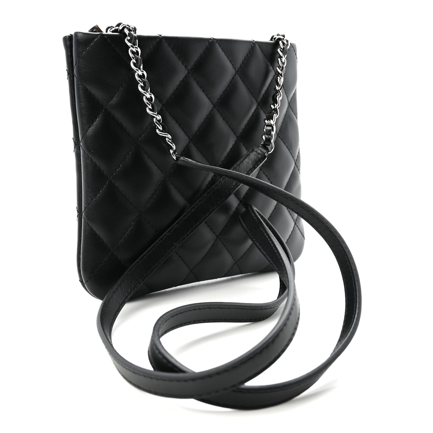 Lambskin Quilted Uniform Crossbody Bag Black