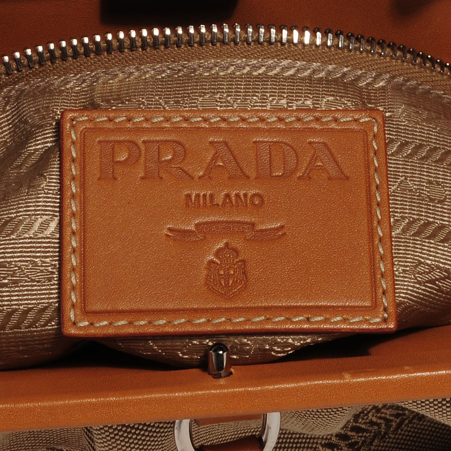 Jacquard Logo Frame Shoulder Bag Corda Cuoio