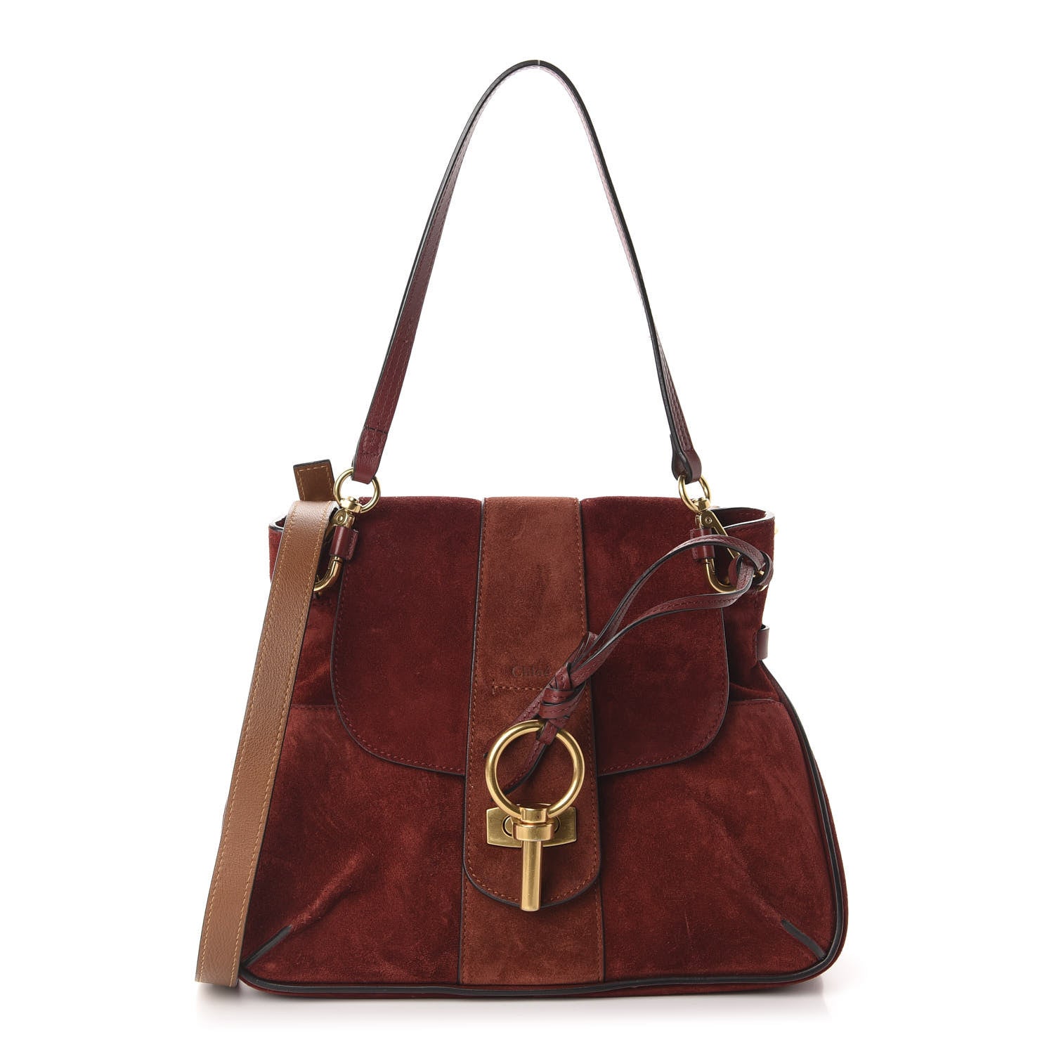 Chloe Suede Small Lexa Shoulder Bag Sienna Red 1 of 11