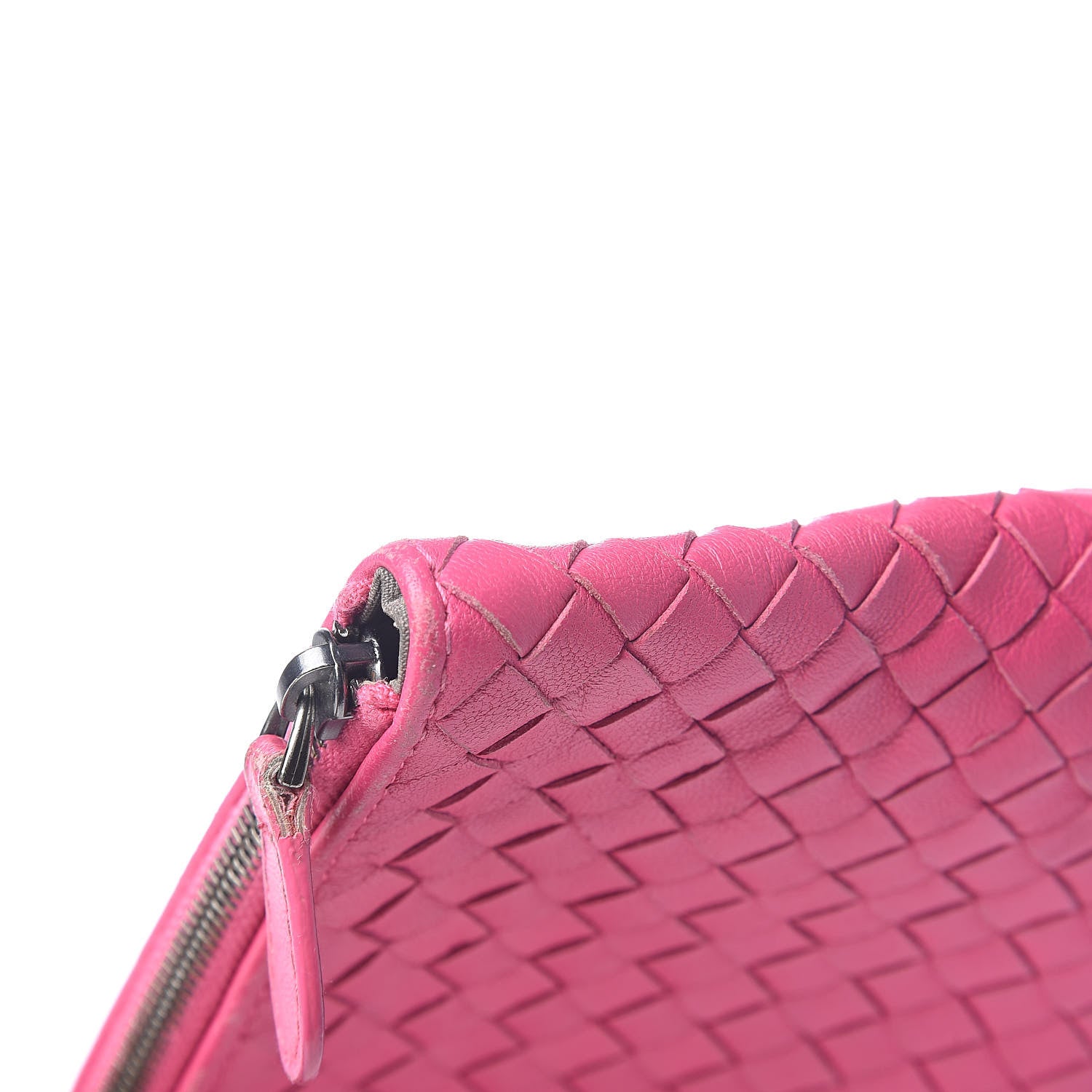 Bottega Veneta Nappa Intrecciato Flat Zip Pouch Rosa Shock 8 of 9
