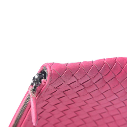 Bottega Veneta Nappa Intrecciato Flat Zip Pouch Rosa Shock 8 of 9
