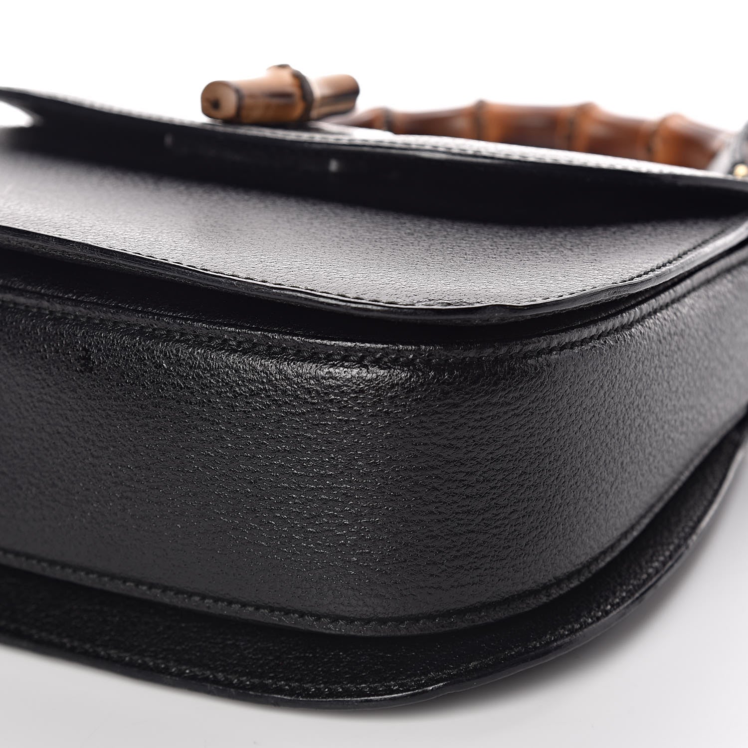 Gucci Calfskin Bamboo Top Handle Bag Black 9 of 13