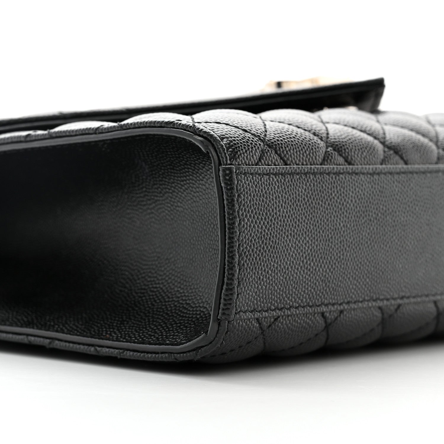 Saint Laurent Grain De Poudre Textured Mixed Matelasse Triquilt Medium Monogram Satchel Black 8 of 10