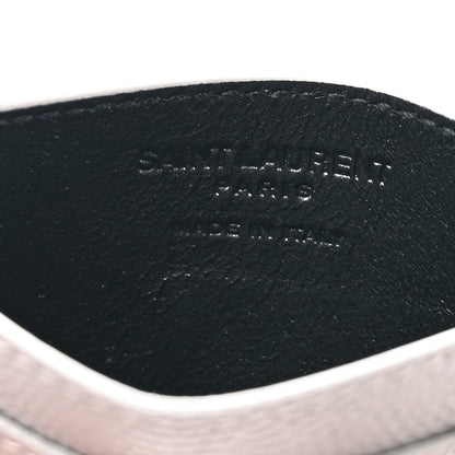 Saint Laurent Grain De Poudre Card Case Granite 6 of 7