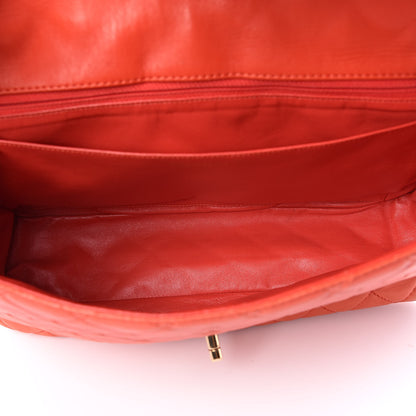 Chanel Lambskin Quilted XL Maxi Single Flap Red 5 of 16