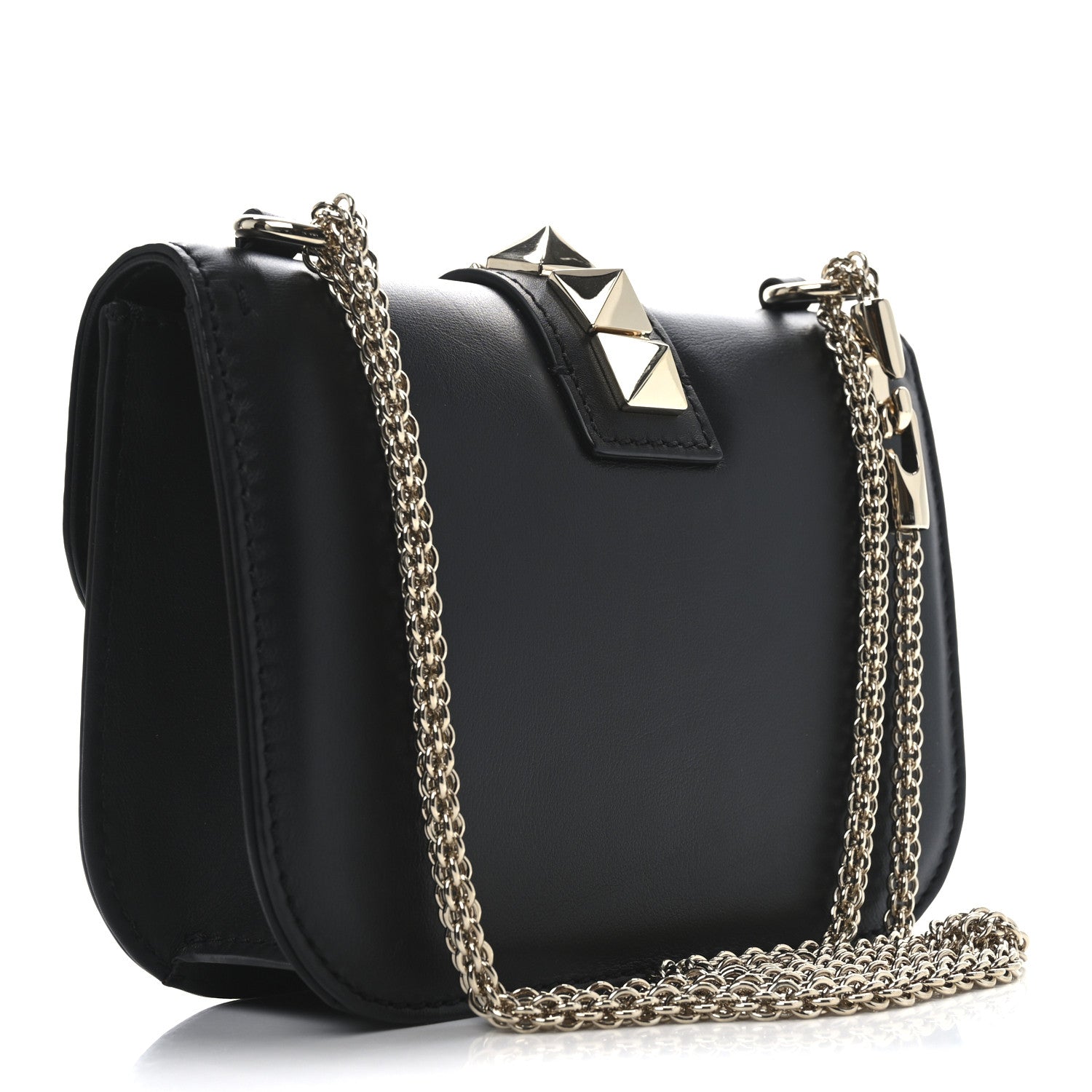 Valentino Garavani Vitello Small Glam Lock Rockstud Flap Black 3 of 9