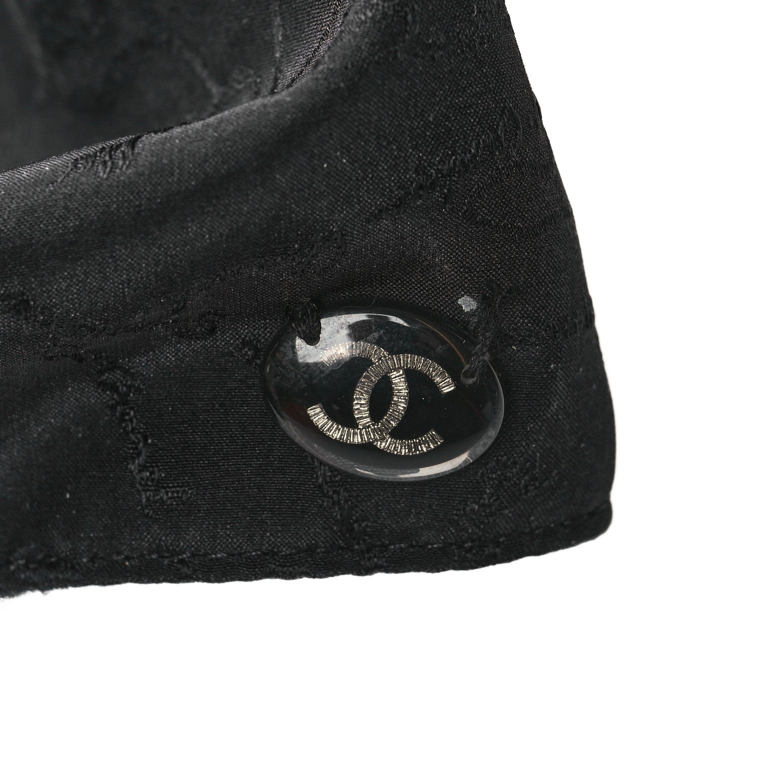 Chanel Silk Jacquard CC Cap Hat Black 8 of 8