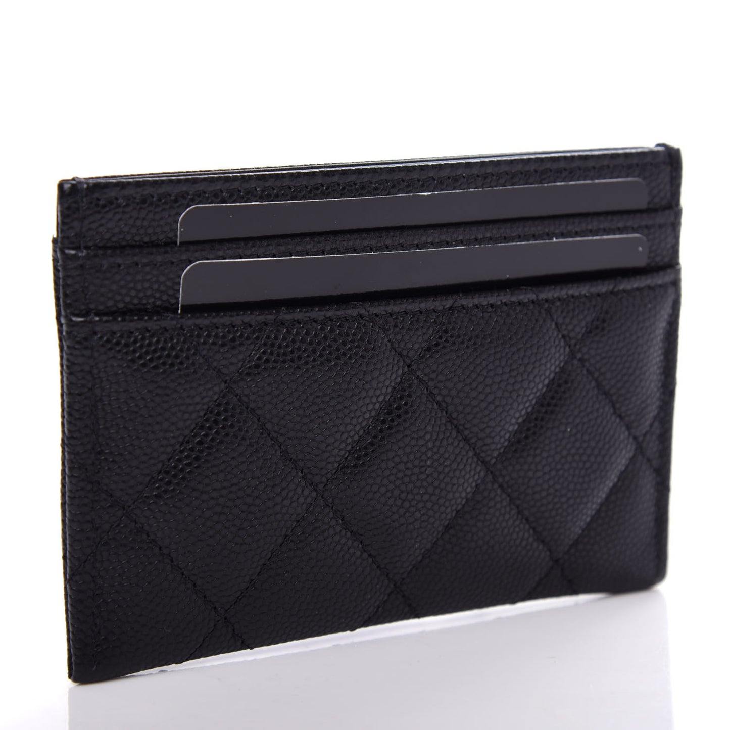 Caviar Quilted My Everything Card Holder Black