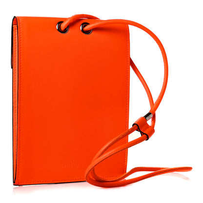 Valentino Garavani Calfskin VLTN Neck Strap Wallet Arancio 2 of 5
