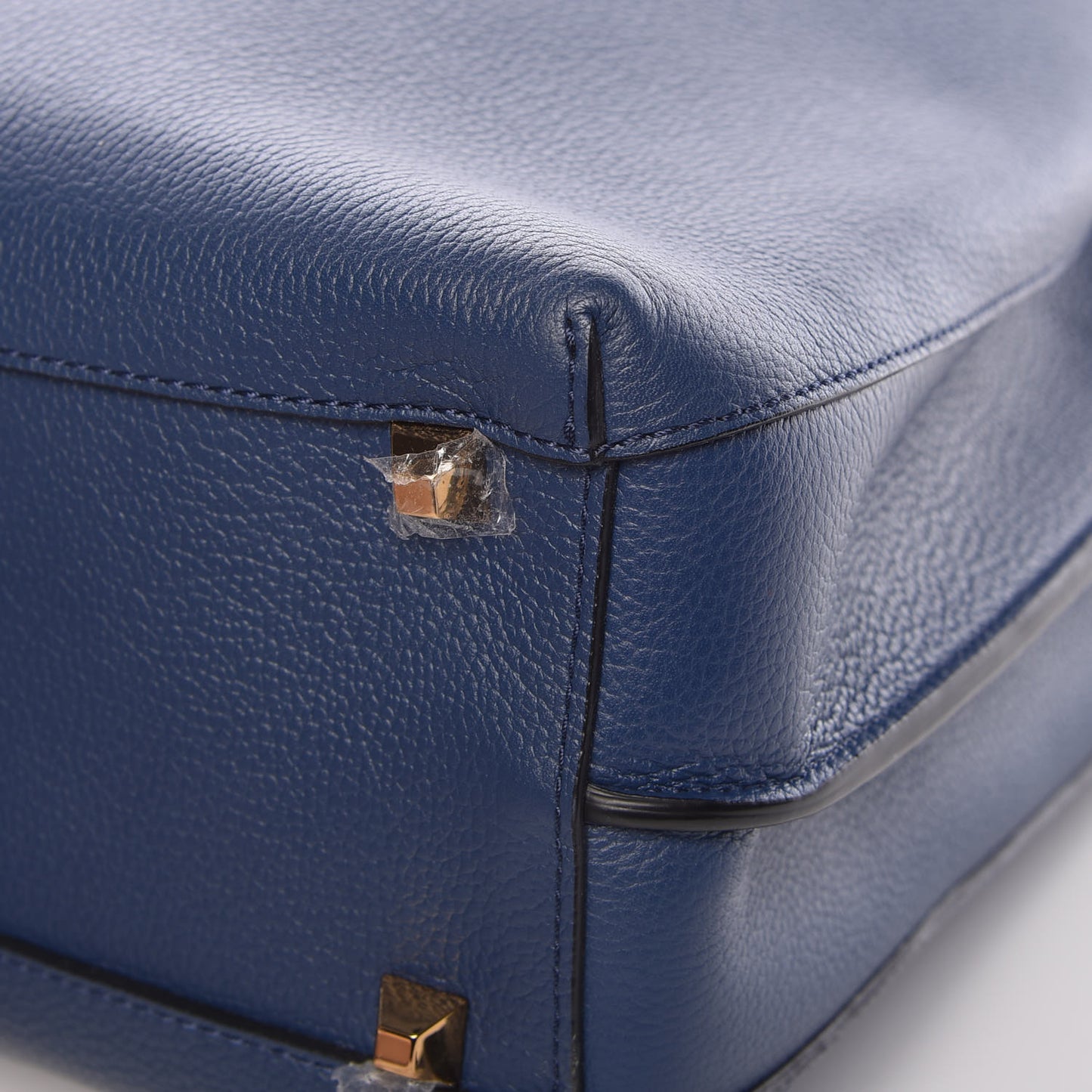 Grained Calfskin Large Milla Hobo Navy Blue