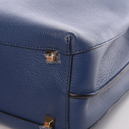 MCM Grained Calfskin Large Milla Hobo Navy Blue 12 of 13