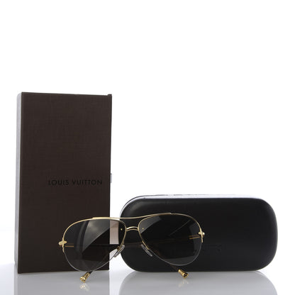 Louis Vuitton Monogram Petite Viola Pilote Aviator Sunglasses Z0571U Brown 8 of 8