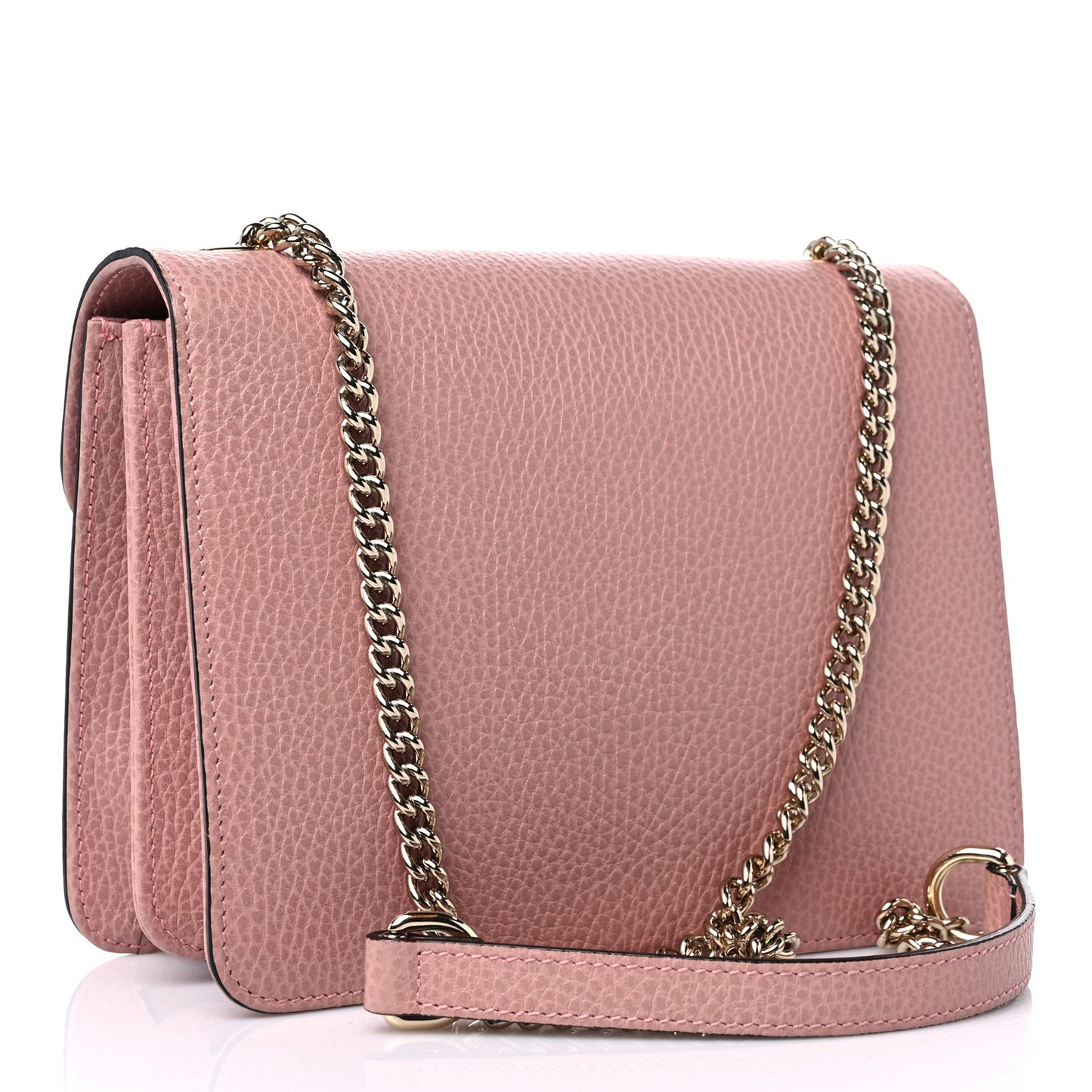 Dollar Calfskin Small Interlocking G Shoulder Bag Soft Pink