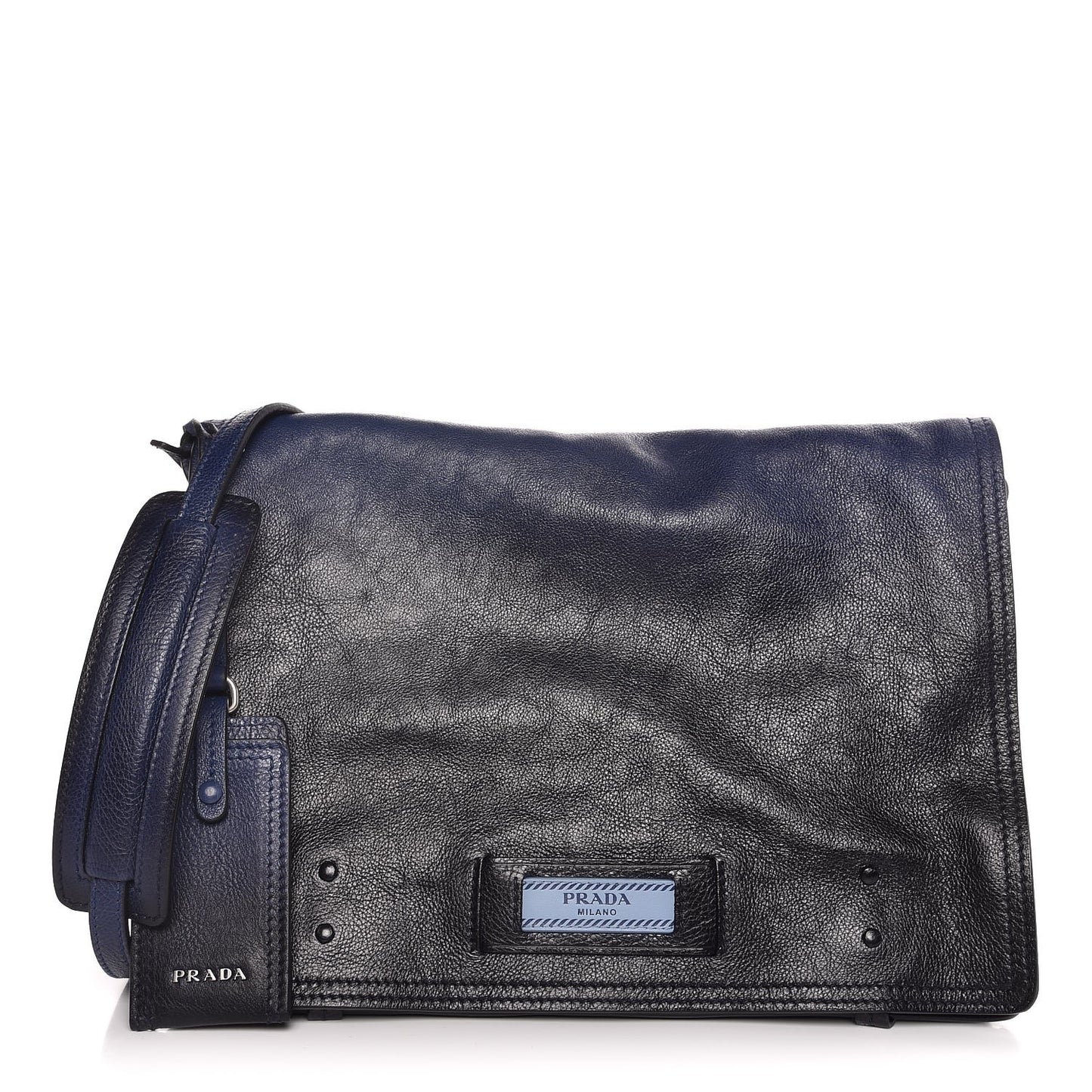 Glace Calf Etiquette Flap Inchiostro Astrale